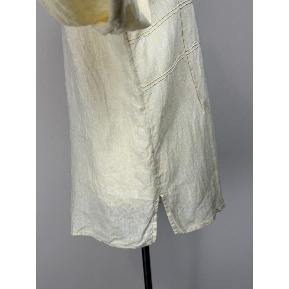J.Jill Love Linen Women's Button Up Tunic Long Sleeves Sz M Yellow Feminine - Picture 6 of 15